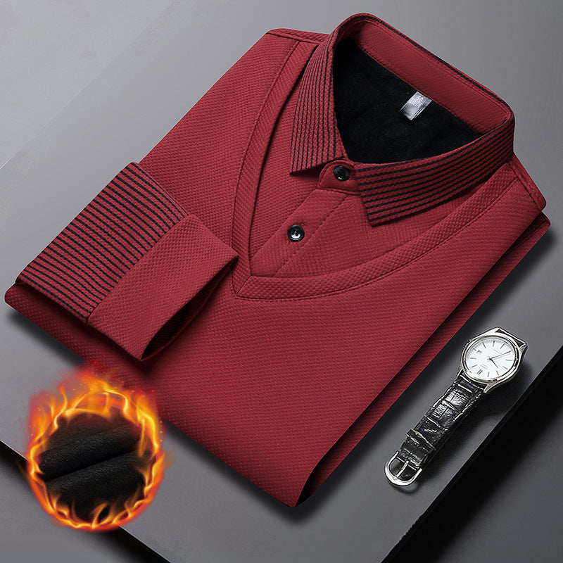 š Hot Saleš„Striped Lapel Fake Two-Piece Shirt