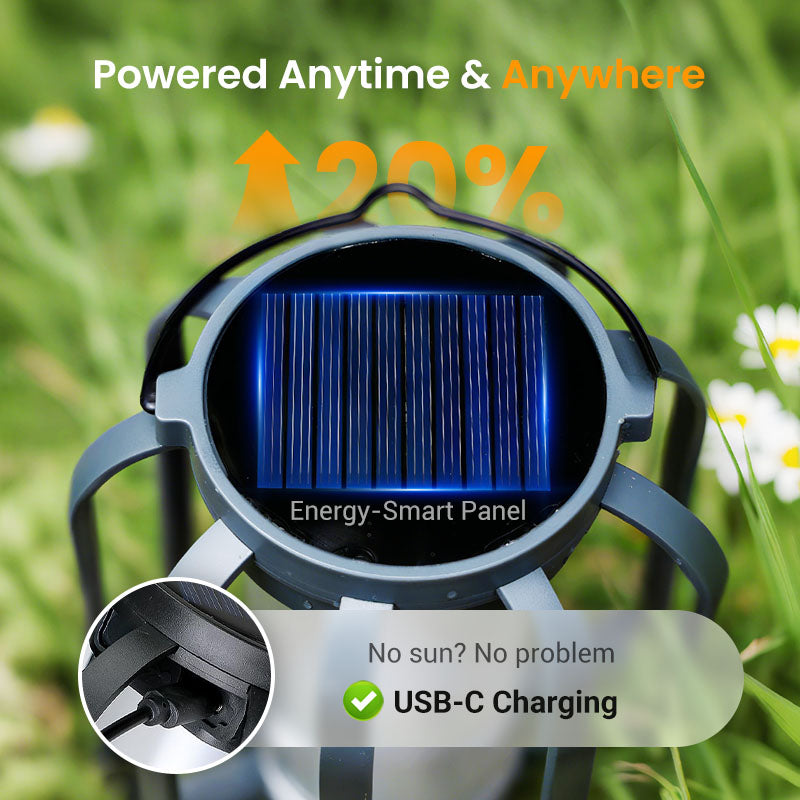 BougeRV 9 inch Solar waterproof lantern with base