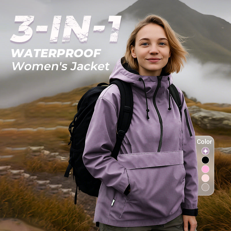 3-in-1 Waterproof Women's Jacket – Rain, Wind & Cold, All Covered