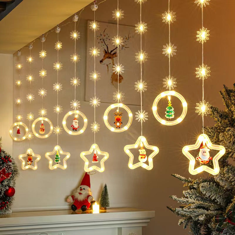 🎅Prévente de Noël🎁Guirlande lumineuse LED de Noël en cascade festive