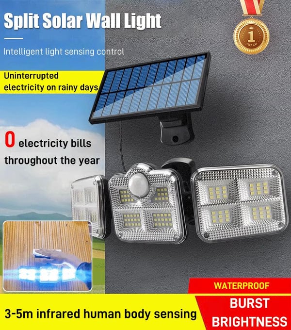 🎁 Hot Sale 49% OFF 🔥Three Heads Solar Wall Light
