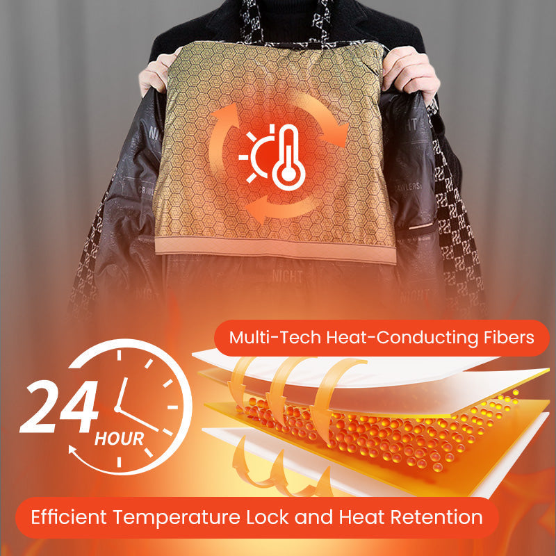 FREE SHIPPINGšMenās Stylish Notched Lapel Winter Tweed Jacket with White Duck Down Lining