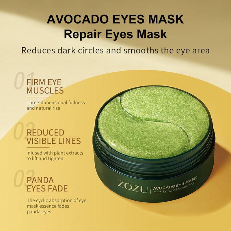Avocado Moisturizing Collagen Eye bagMask,60pcs/set Under Eye Mask, Eye Care Product for Dark Eye Bags, Skin Care Gift Moisturizer Hydrating Comfort