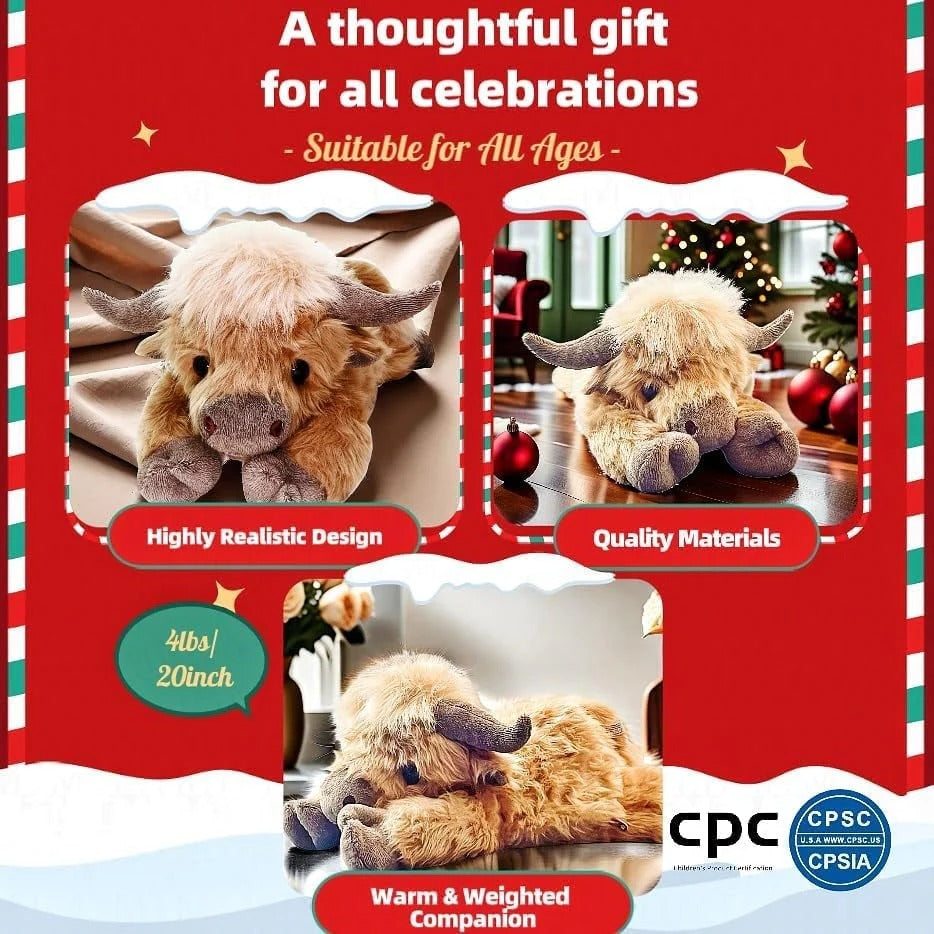 🔥Hot Sale 50% Off🎁Cute Cartoon Highland Cow Stuffed Toy