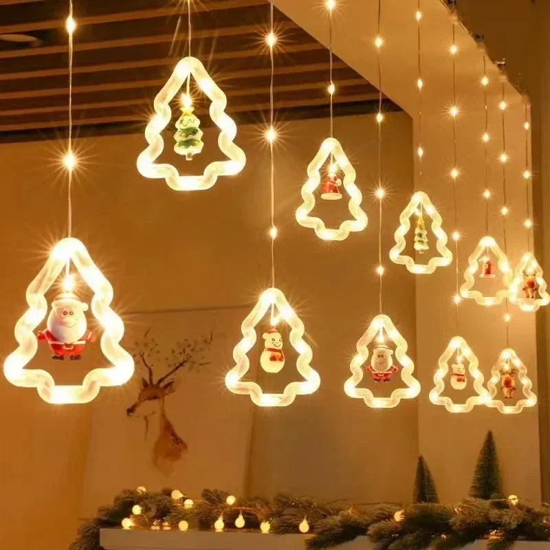 🎅Prévente de Noël🎁Guirlande lumineuse LED de Noël en cascade festive