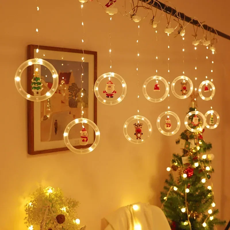 🎅Prévente de Noël🎁Guirlande lumineuse LED de Noël en cascade festive