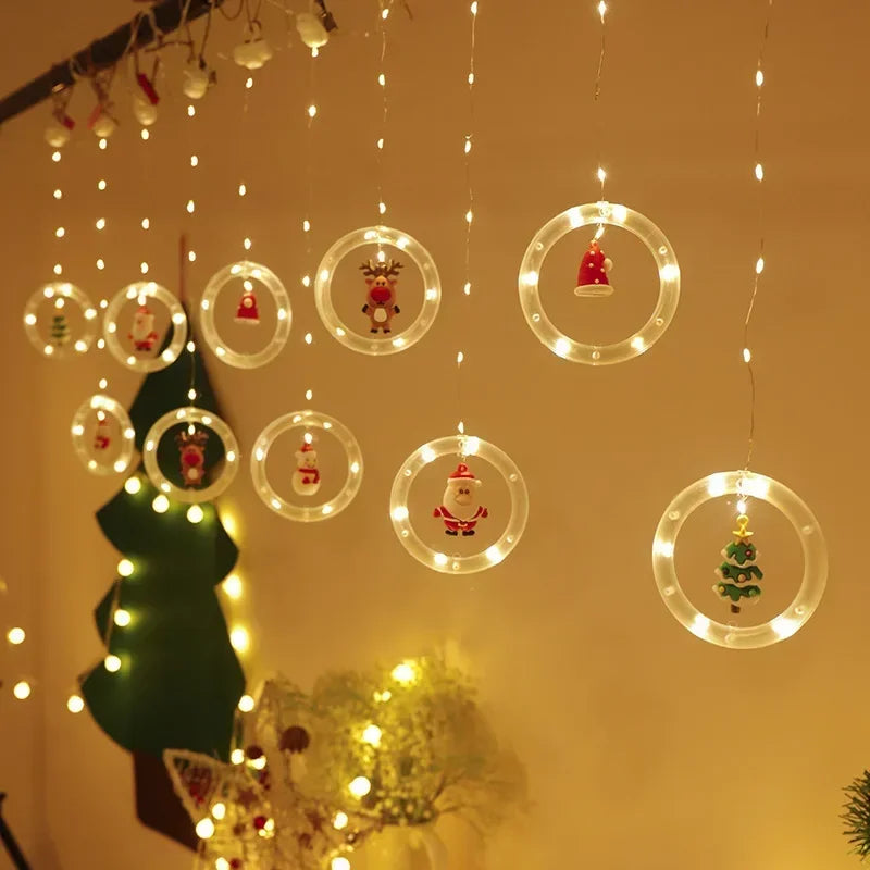 🎅Prévente de Noël🎁Guirlande lumineuse LED de Noël en cascade festive