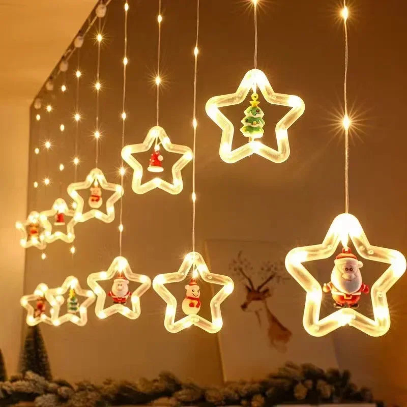 🎅Prévente de Noël🎁Guirlande lumineuse LED de Noël en cascade festive