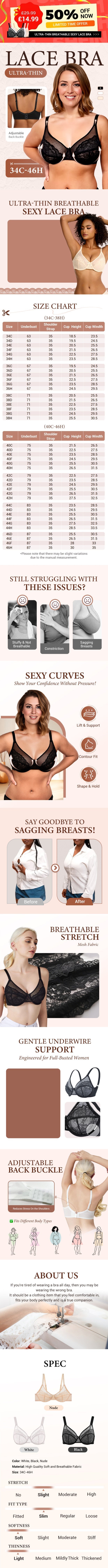 ⏳Limited time 50% discount💥Minimal lace bra with full coverage