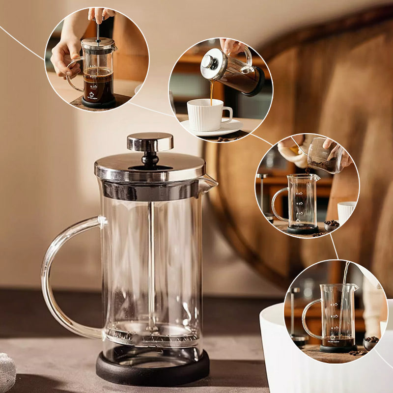 350 ml/600 ml Glass Handpump Mjölkskolv med handtag och skala