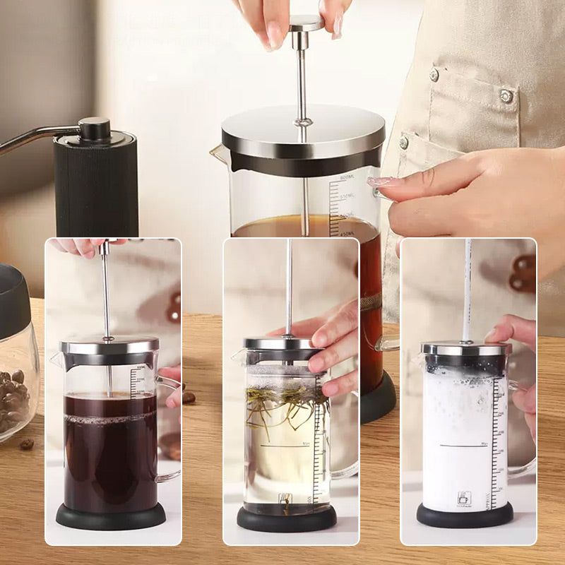 350 ml/600 ml Glass Handpump Mjölkskolv med handtag och skala