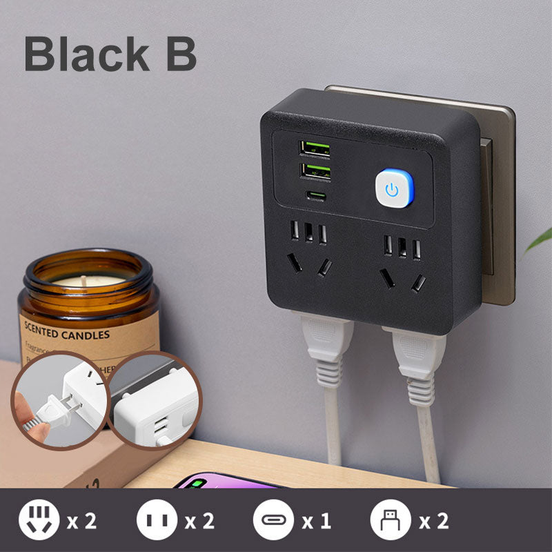 Convertitore a 2 pacchetti di socket multifunzione con luce notturna