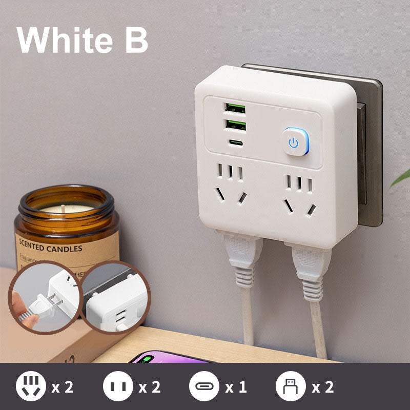Convertitore a 2 pacchetti di socket multifunzione con luce notturna