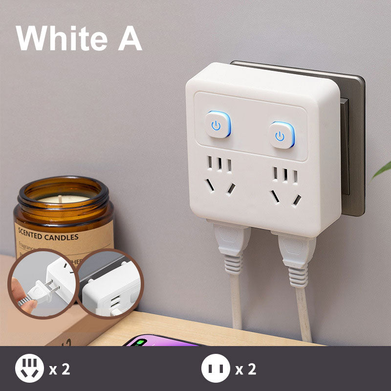 Convertitore a 2 pacchetti di socket multifunzione con luce notturna