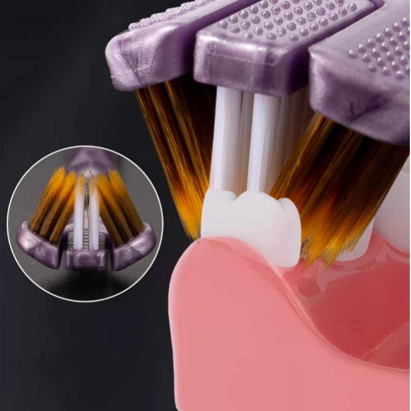 🦷Three headed multi angle cleaning toothbrush【Four-piece gift box】