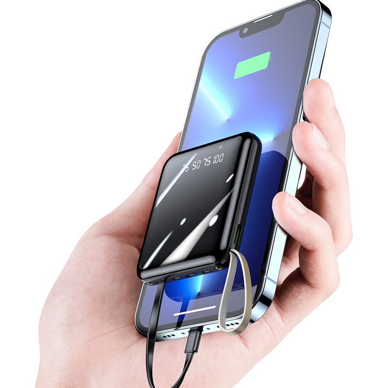 🔥SPEDIZIONE GRATUITA🔥Mini Power Bank da 20000 mAh a ricarica rapida con cavi integrati