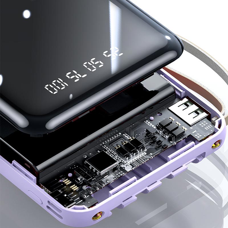 🔥SPEDIZIONE GRATUITA🔥Mini Power Bank da 20000 mAh a ricarica rapida con cavi integrati