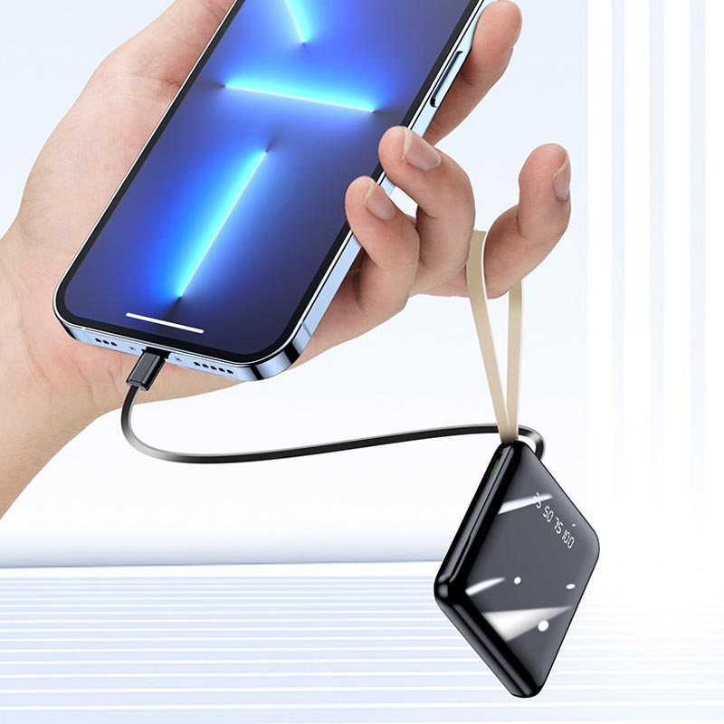 🔥SPEDIZIONE GRATUITA🔥Mini Power Bank da 20000 mAh a ricarica rapida con cavi integrati