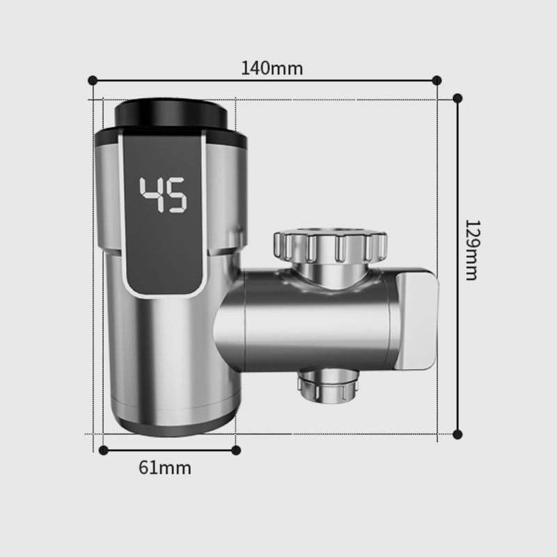 Aucune installation de robinet d'eau chaude électrique avec affichage numérique