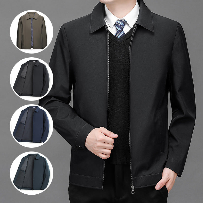 Veste à glissière de revers à trace de vent pour hommes