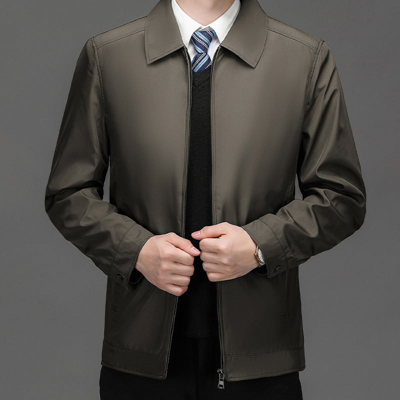 Veste à glissière de revers à trace de vent pour hommes