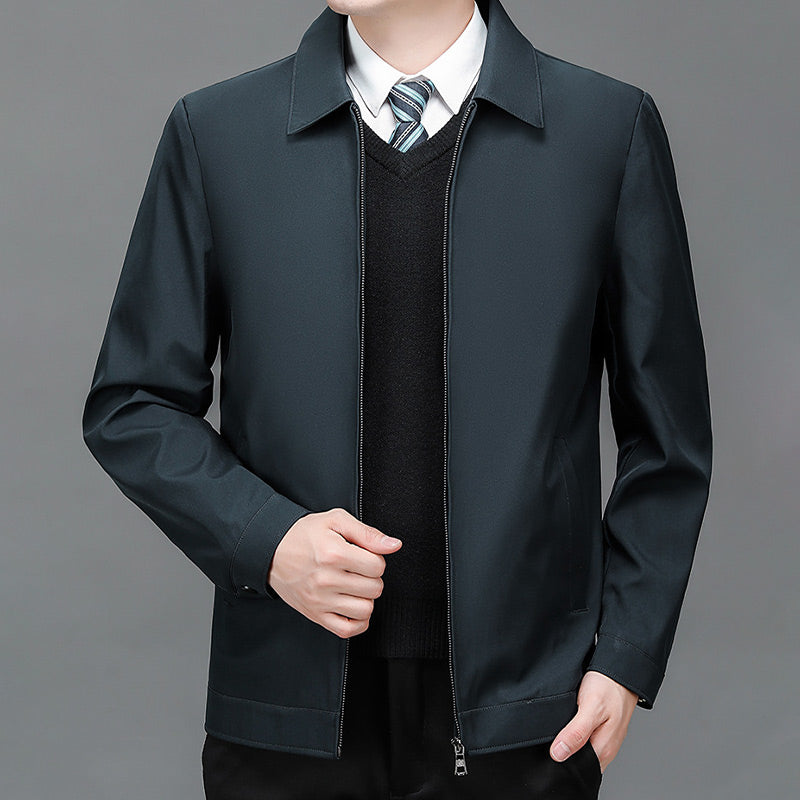 Veste à glissière de revers à trace de vent pour hommes