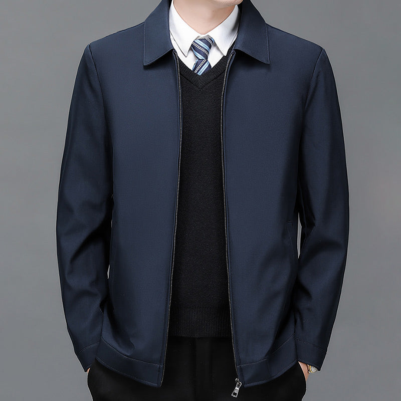 Veste à glissière de revers à trace de vent pour hommes