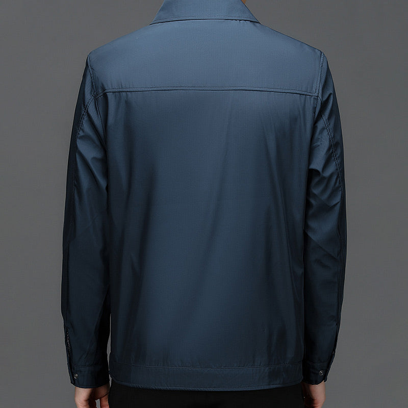 Veste à glissière de revers à trace de vent pour hommes