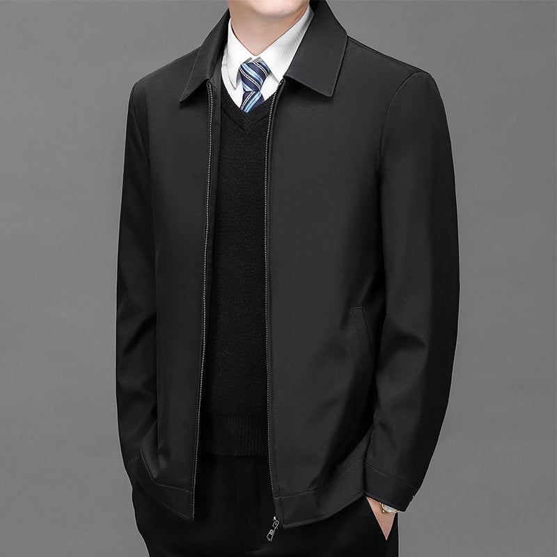 Veste à glissière de revers à trace de vent pour hommes