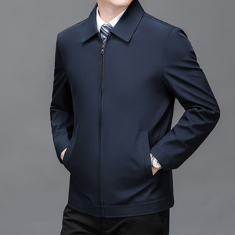 Veste à glissière de revers à trace de vent pour hommes