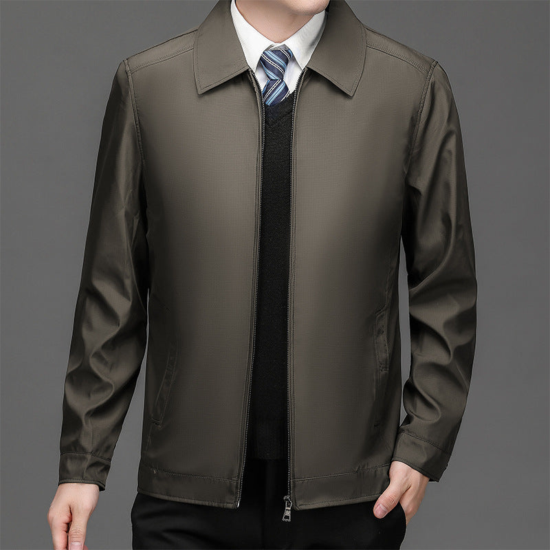 Veste à glissière de revers à trace de vent pour hommes