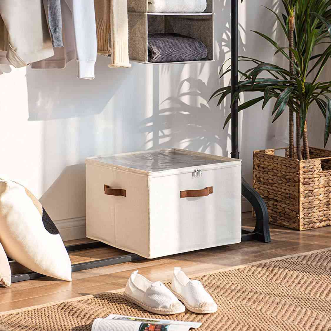 👟Transparent, foldable PVC shoe box, waterproof storage box for office