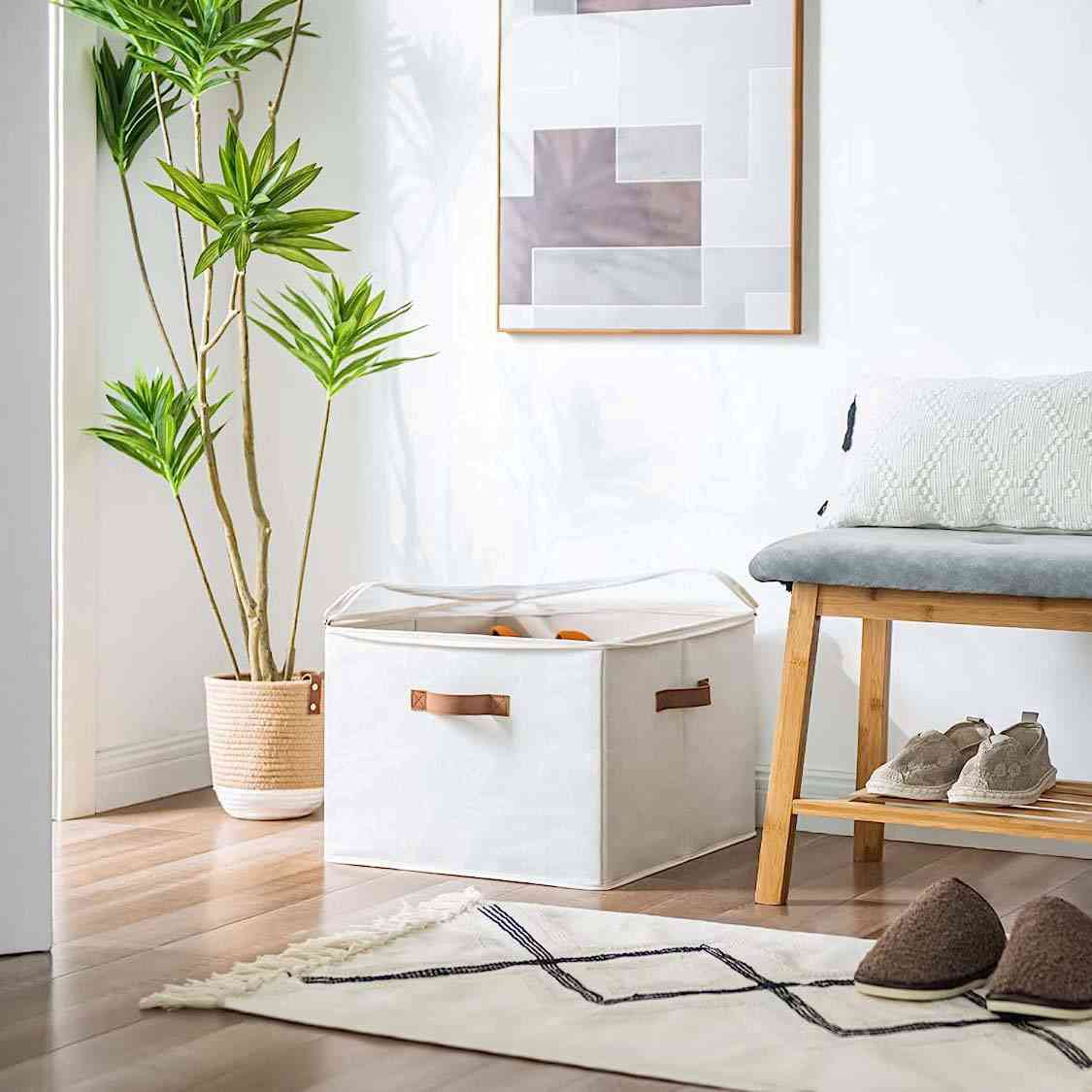 👟Transparent, foldable PVC shoe box, waterproof storage box for office