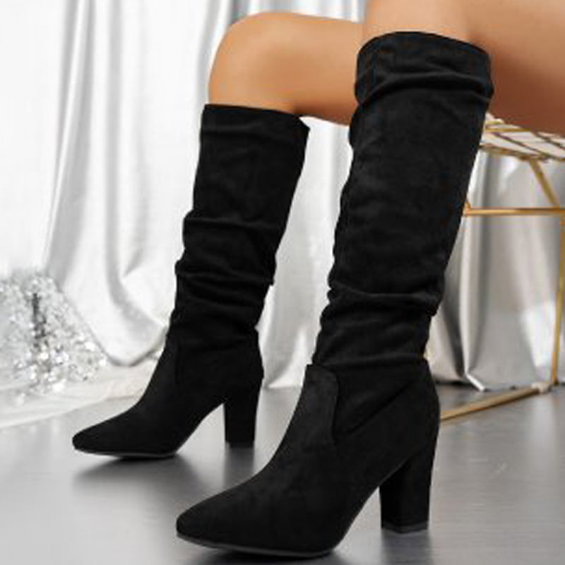 đ„BIG SALE đWomenâs Stylish Solid Color High Heel Boots