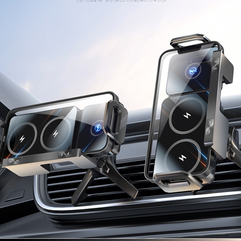 Dual-Coil Wireless Charging Car Phone Mount