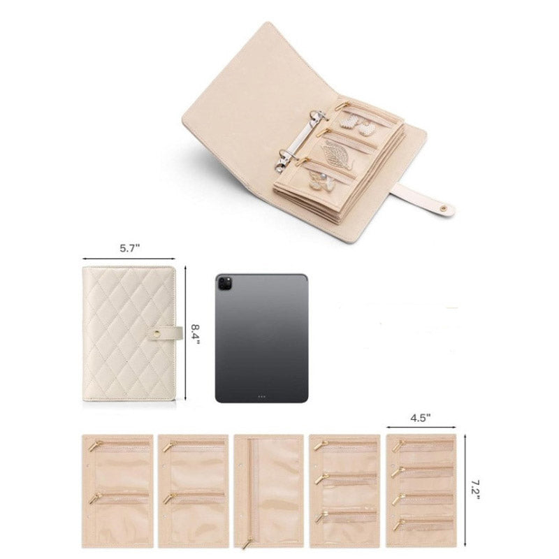 Elegant Portable Checkered Jewelry Storage Bag