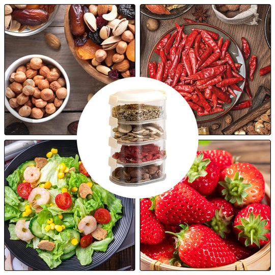 Keittiön mausteen järjestäjä pinottavia ruokatiivisteitä