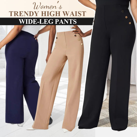 🌸High Stretch Tummy Control Button Wide Leg Pants