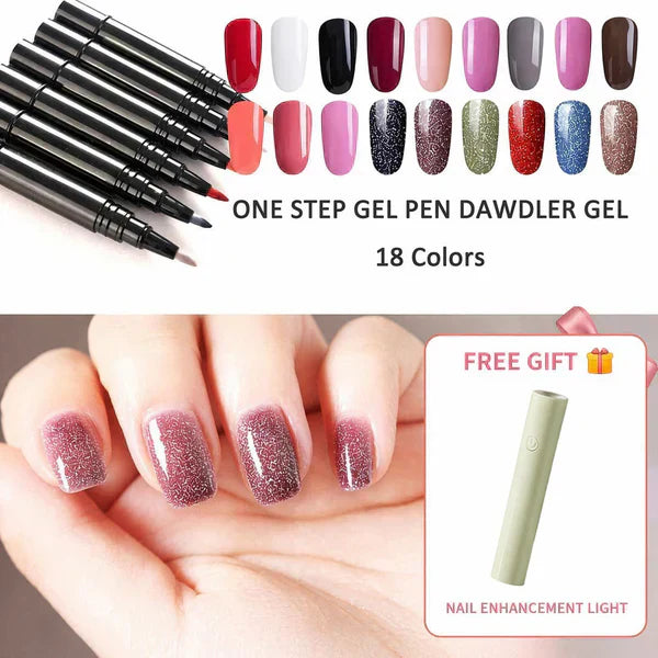 ✨One Step Nail Gel Pen🎨Free handheld mini UV nail lamp💡