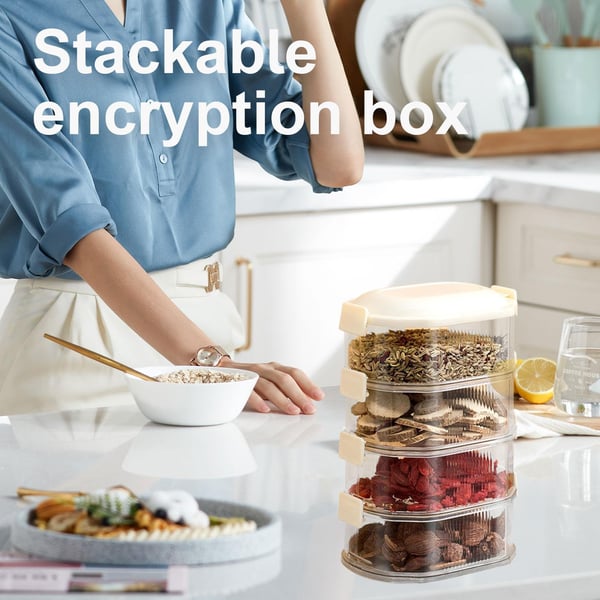 Keittiön mausteen järjestäjä pinottavia ruokatiivisteitä