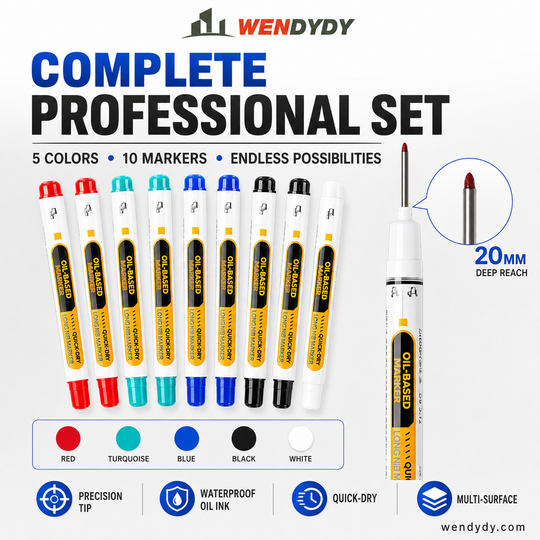 Precision Tip Quick-Dry Oil-Based Marker Pen-10pcs