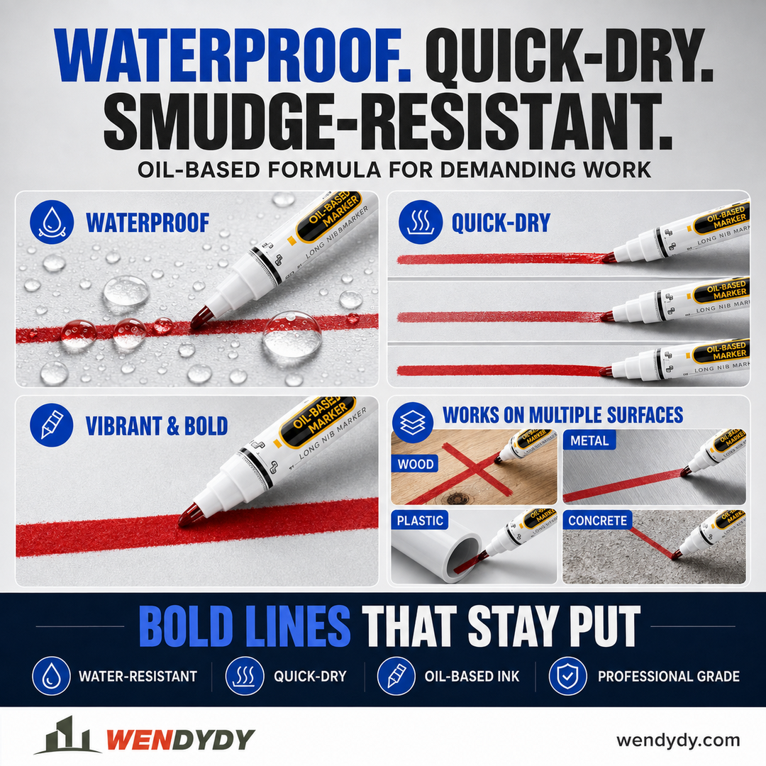 Precision Tip Quick-Dry Oil-Based Marker Pen-10pcs
