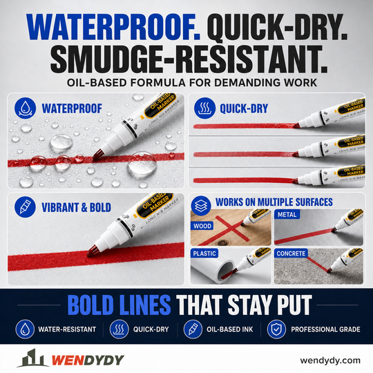 Precision Tip Quick-Dry Oil-Based Marker Pen-10pcs