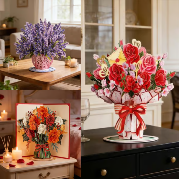 🏆75K+ SOLD! 🌼💌 Forever-Blooming 3D Flower Pop-Up Card– Personalized Love Message & Everlasting Bloom 🎁