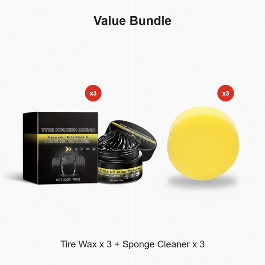 ✨ Tire wax – restores black gloss, blocks UV, repels dirt. Easy & quick!