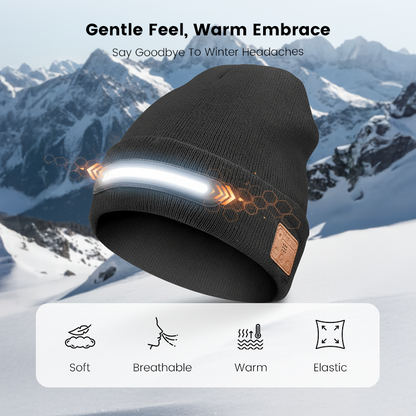 Rechargeable Bluetooth Beanie Hat with Light