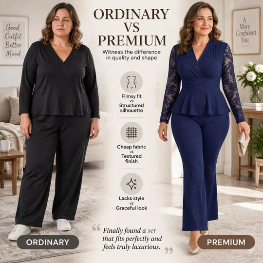 ✨ Women's Chic Two-Piece Pants Set – Elegant Style & Flattering Fit 🤍