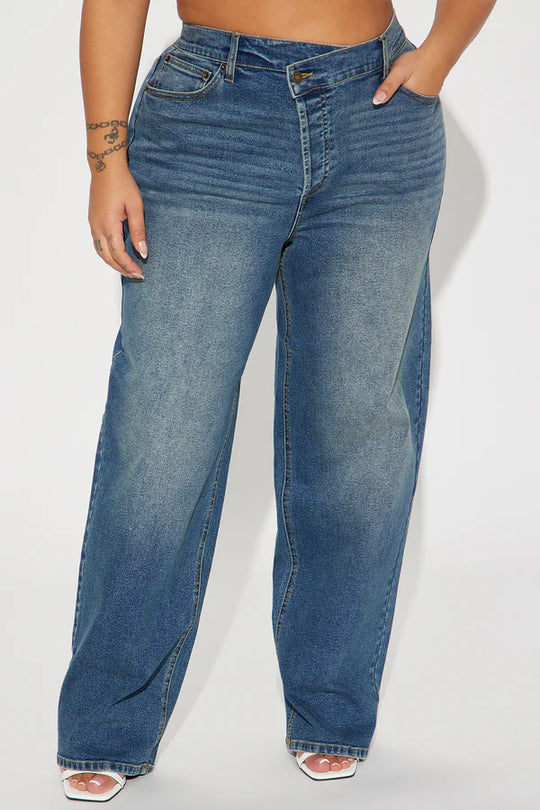 👖50% OFF NOW! ✨ Tall In Sync Stretch Crossover Straight Leg Jeans - Dark Wash