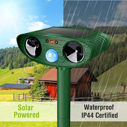 Solar-Powered Animal Repeller, Deer Repellent Devices, Waterproof Ultrasonic Pest Repellent