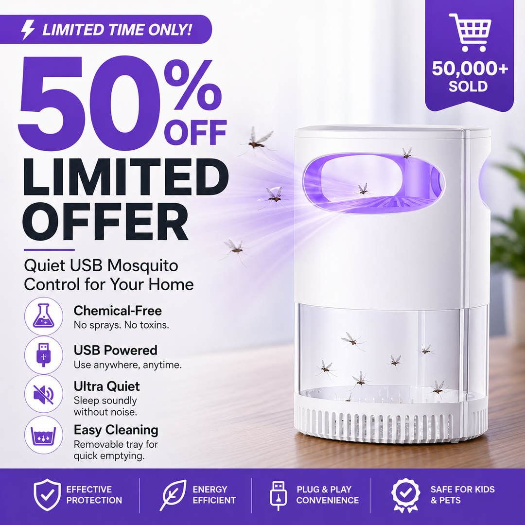 🦟 UV Mosquito Killer Lamp – quiet, USB, chemical-free. 50K+ sold! 🔇🌙
